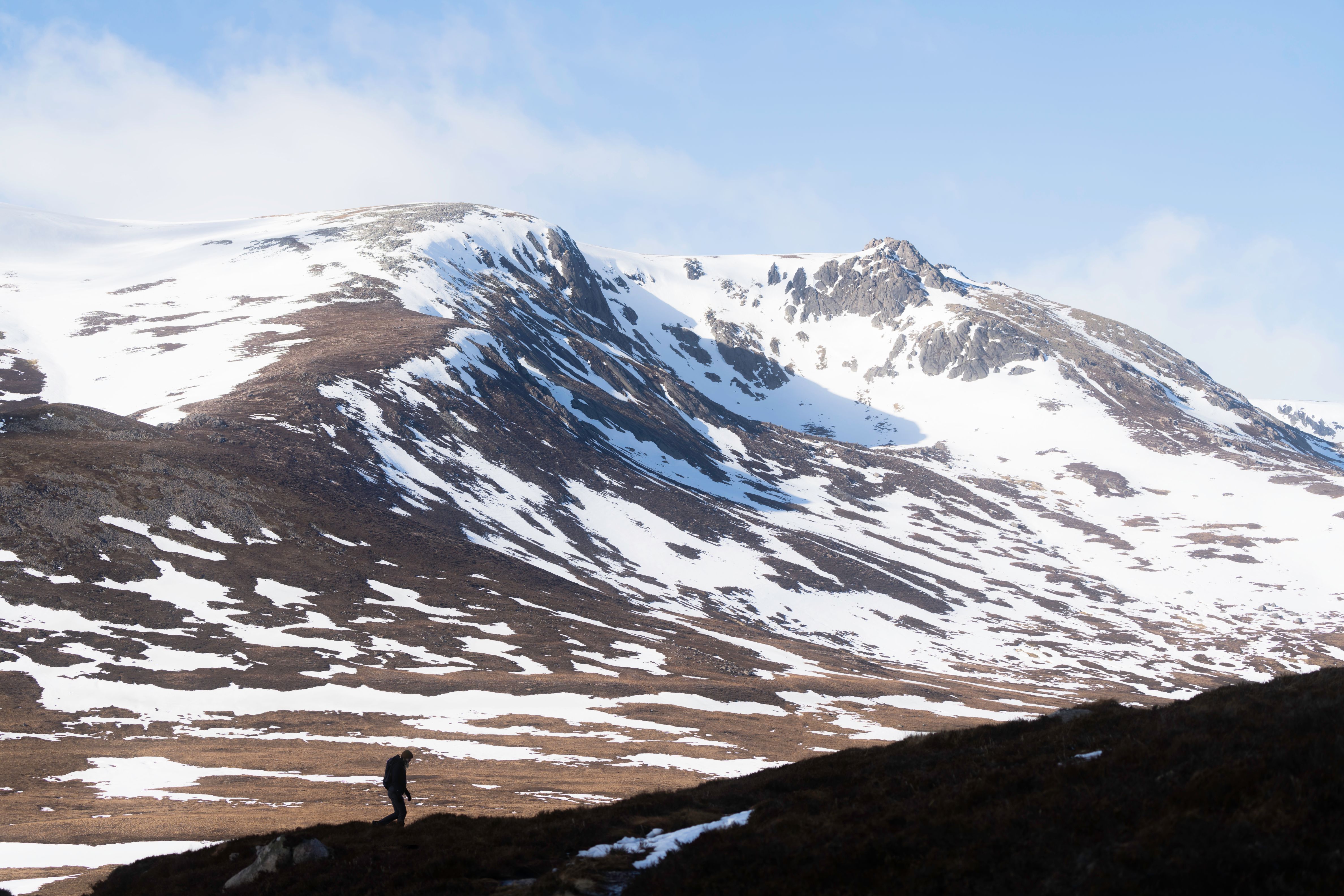 Walker amongst snowy mountains